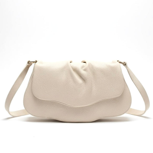 Poseta chic pentru femei din piele naturala, bej- Made in Italy