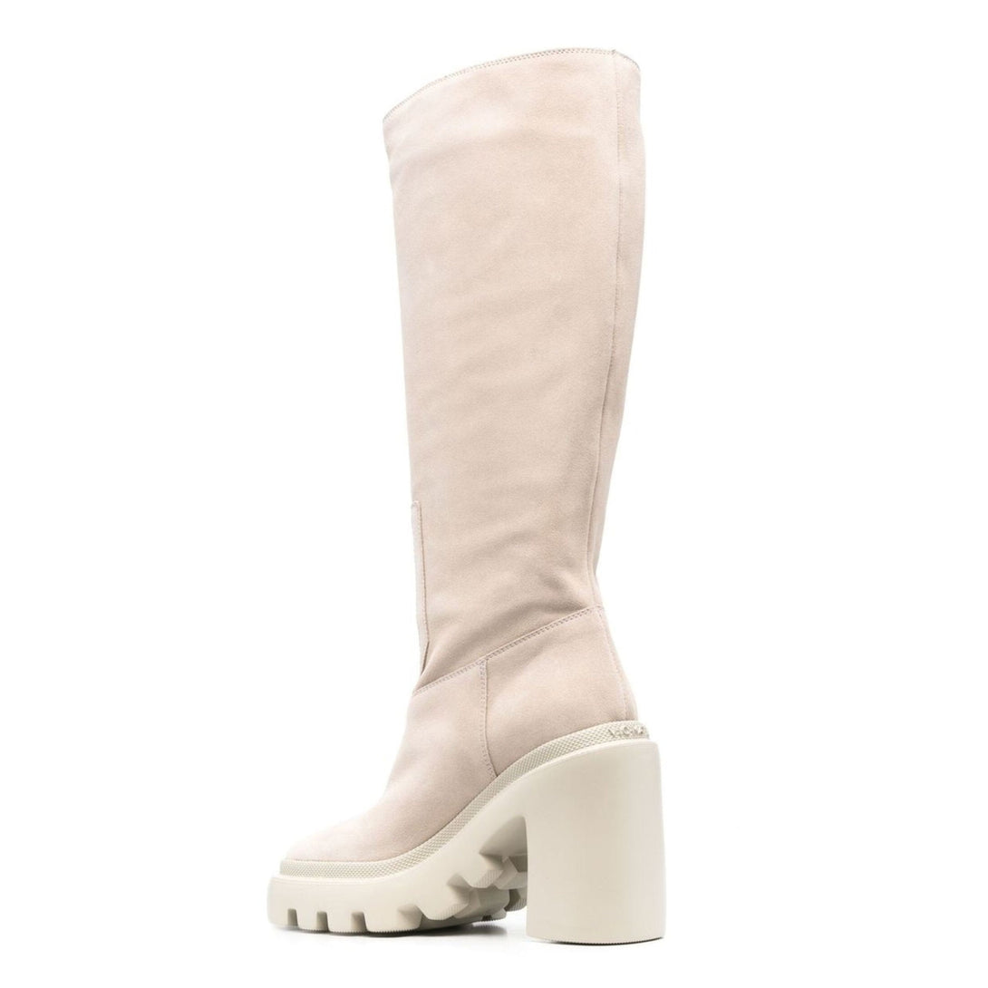 Cizme dama din piele intoarsa nude Vic Matié, toc înalt de 10.5 cm, colectia Toamna Iarna 2024