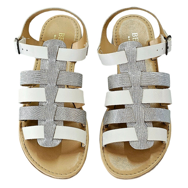 Sandale dama din piele naturala, Argintiu-Bellini, Art Norvegia Argento/Bianco, R3