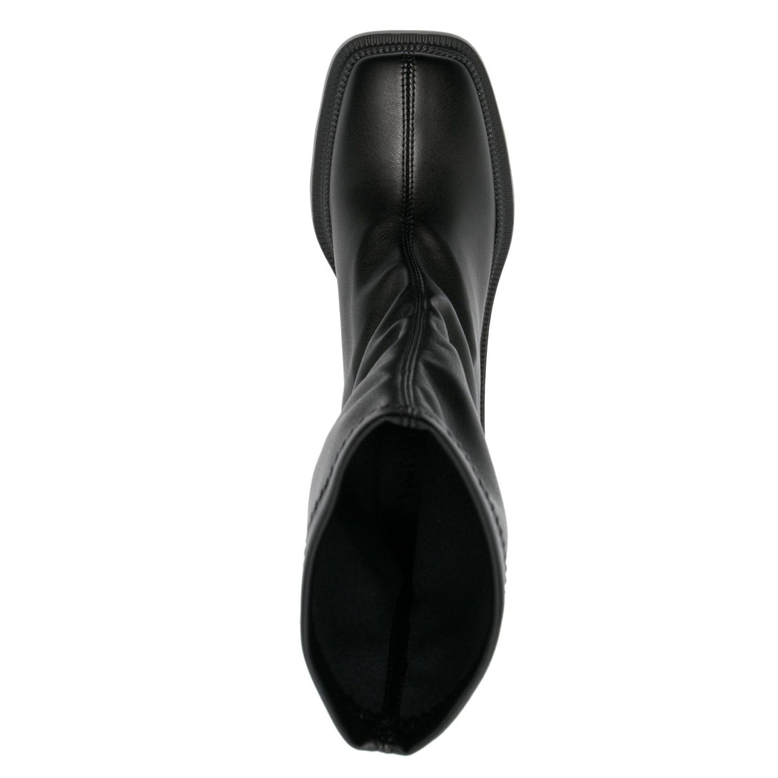 Overhead view of Vic Matié high-quality black eco-leather women's boots, featuring a sleek design and stylish silhouette.