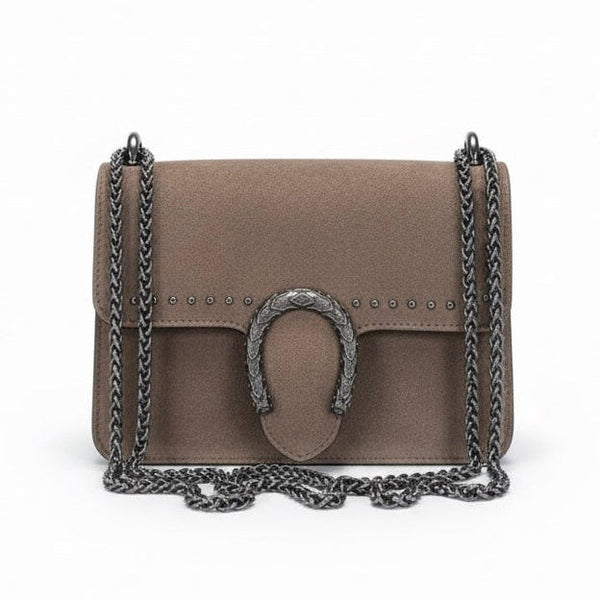 Poseta mica pentru femei din piele naturala intoarsa, maro- Made in Italy