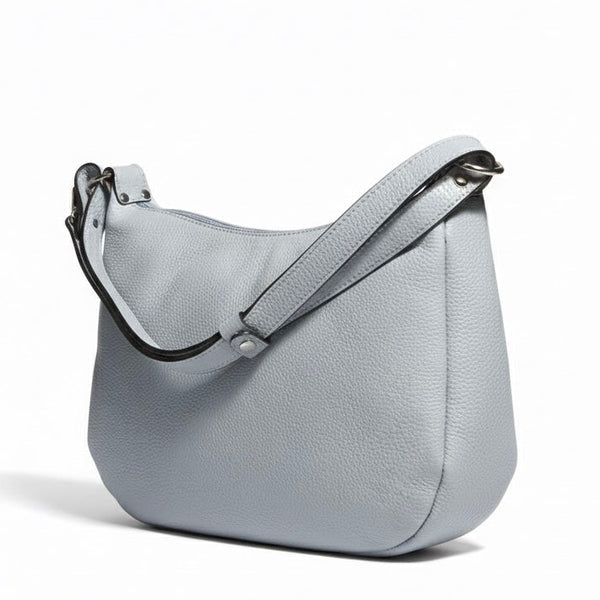 Poseta mare pentru femei din piele naturala, gri- Made in Italy