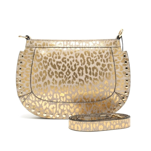 Poseta medie pentru femei din piele naturala, auriu- Made in Italy