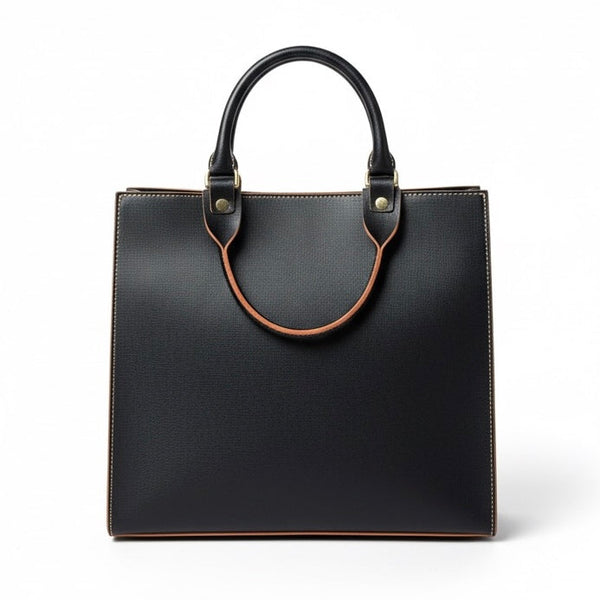 Poseta eleganta pentru femei din piele naturala, negru- Made in Italy