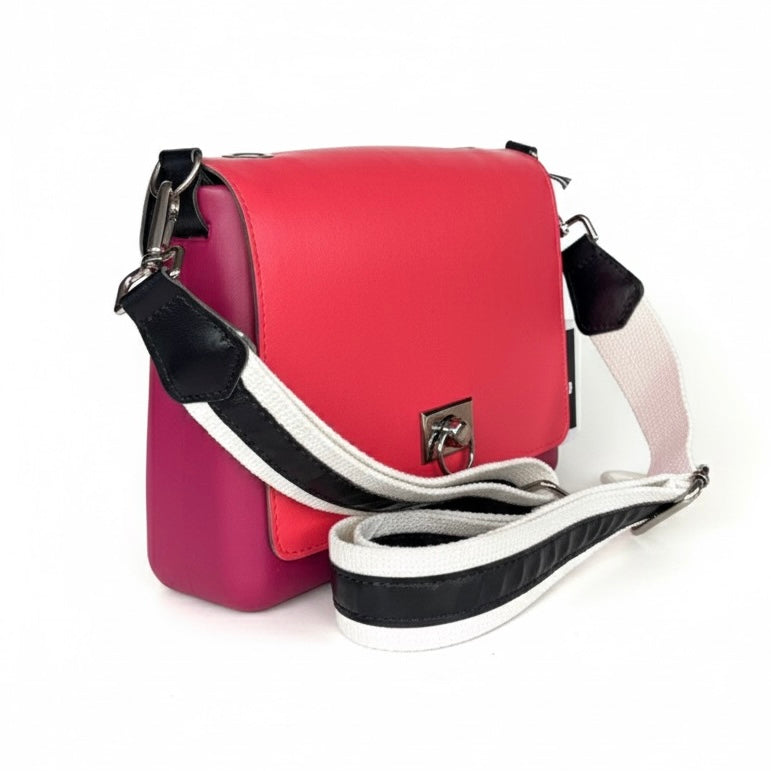O bag, Geanta de umăr medie pentru dama cu manere detașabile, rosu, cu curea ajustabilă, din material durabil.