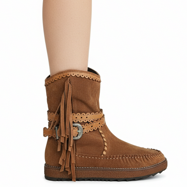 Ghete dama din piele naturala intoarsa, Maro/Maro-Rebecca White, Crosta Cuoio TU1510 , R5