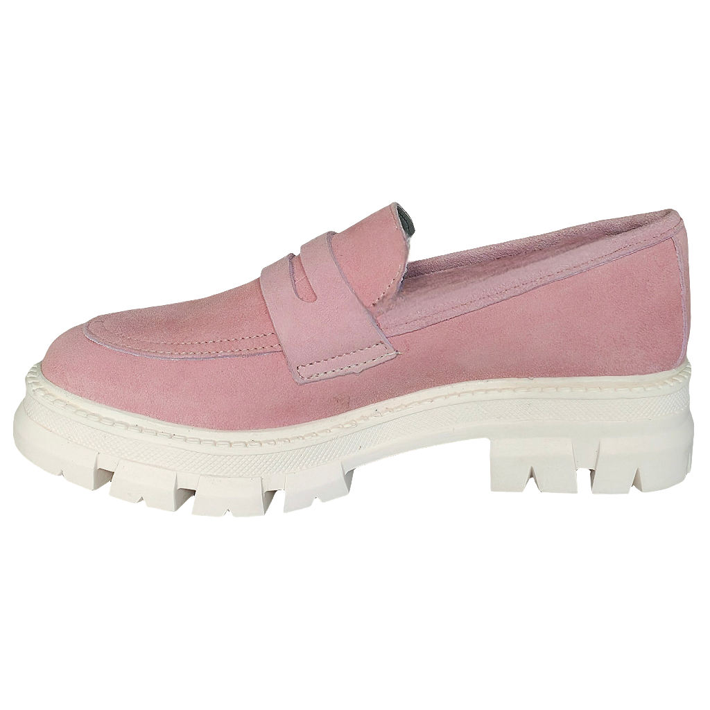 Pantofi dama roz din piele intoarsa, talpa flexibila, colectia Primavara/Vara 2025, model Rebecca M@Lucchi.