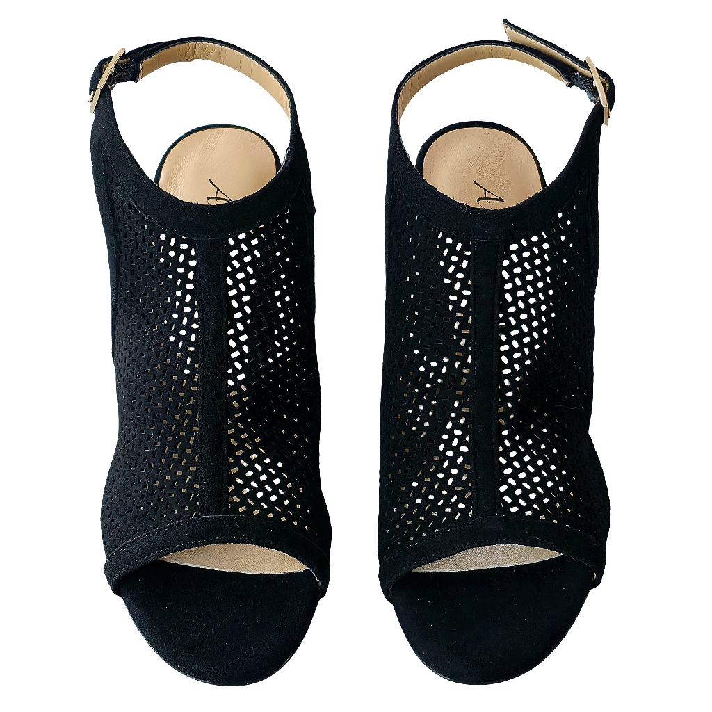 Sandale dama piele naturala intoarsa, Negru-Altramarea, 27864 Camoscio Nero, vara 2025, made in Italy.