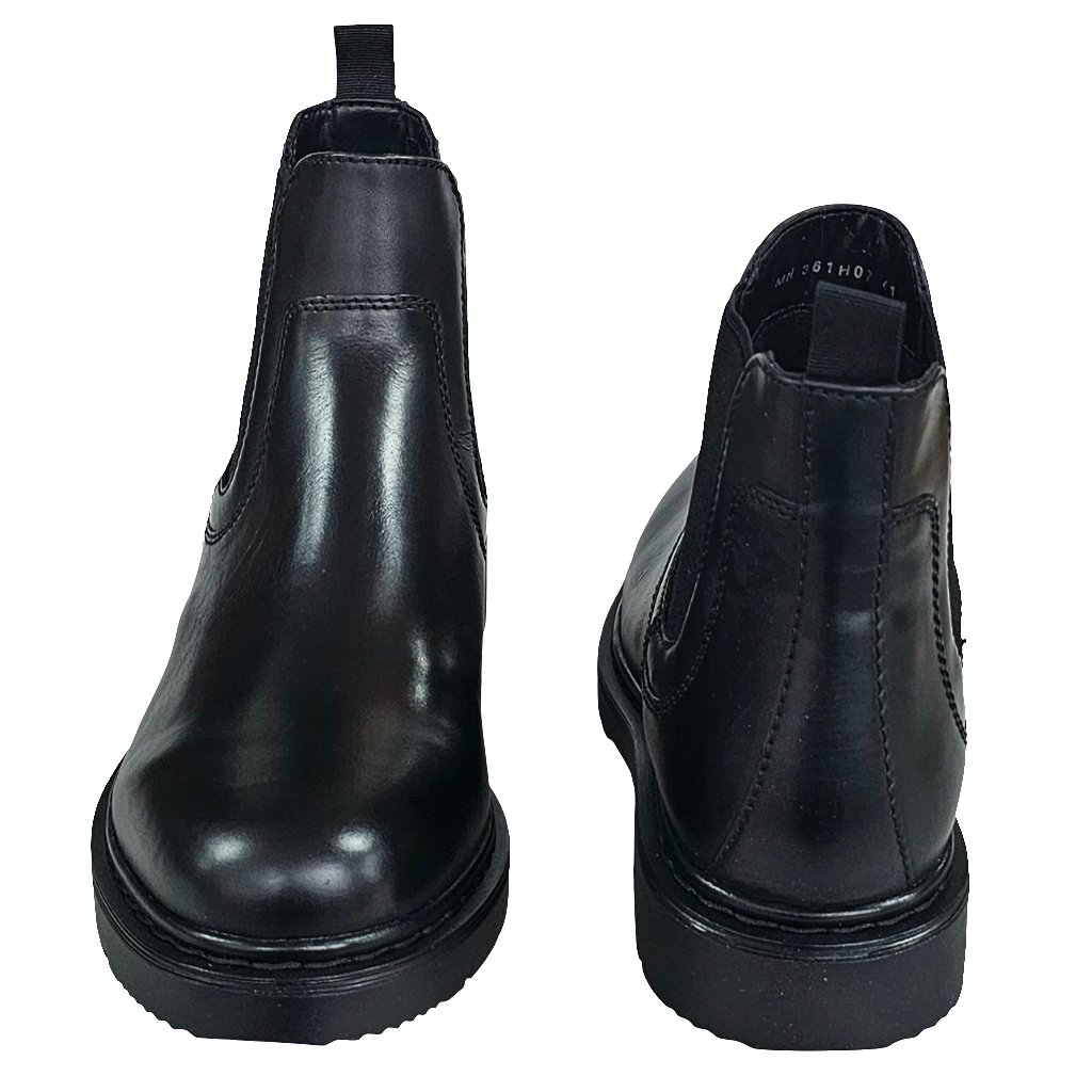 Ghete barbati din piele naturala, Negru-Parrotto, MH-361H07, talpa de 3.5 cm, fabricate in Italia, Colectia toamna 2024.