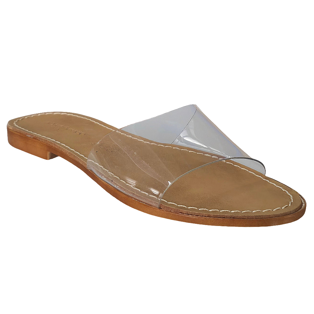 Papuci dama din piele naturala si silicon incolor, model Andrea Pierago, art. 3275, Colectia Vara 2025.