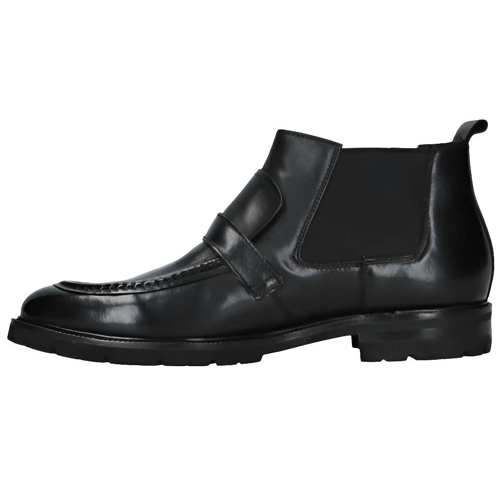 Ghete barbati din piele naturala, Negru-SAX, SAM228730 COLLINS 01 Black, stil elegant pentru toamna-iarna 2024.