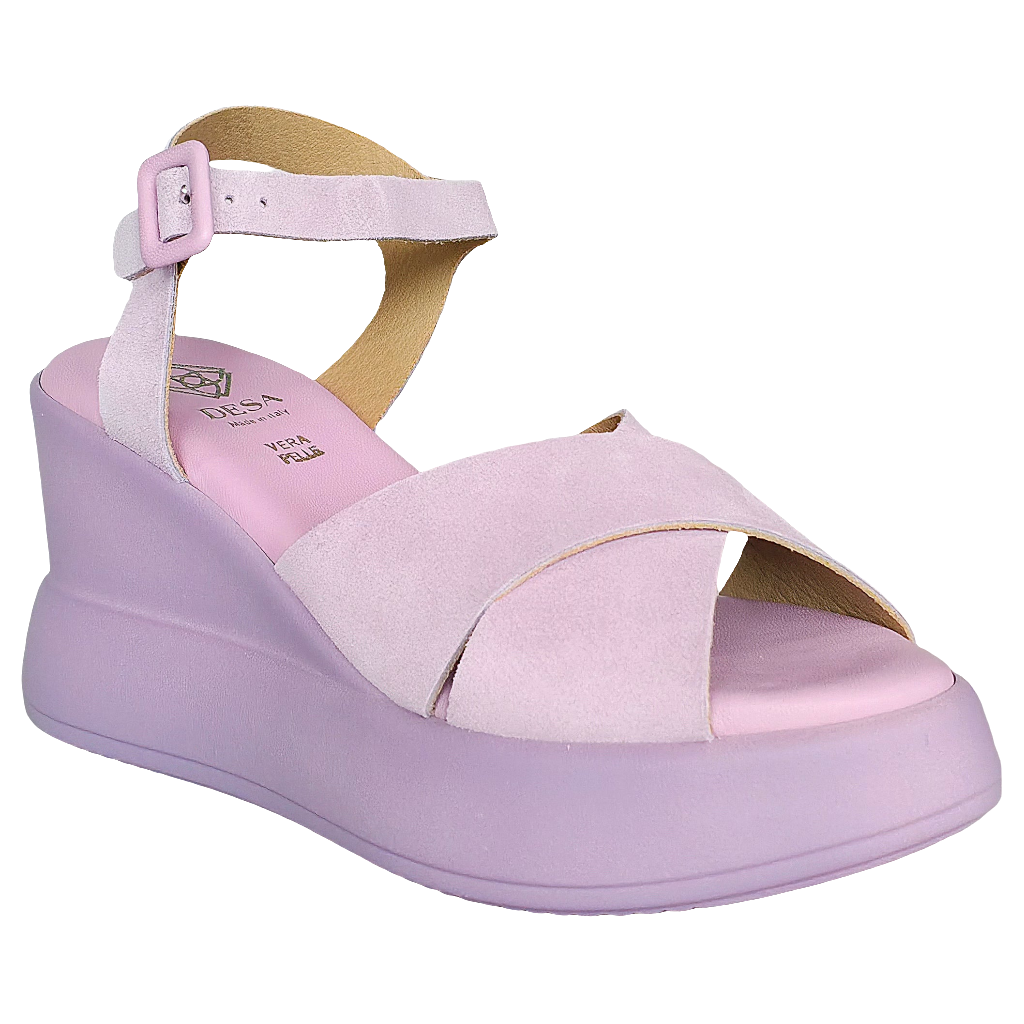 Sandale dama Lila din piele intoarsa, platforma 8 cm, confortabile, fashion, made in Italy, colectia Vara 2025