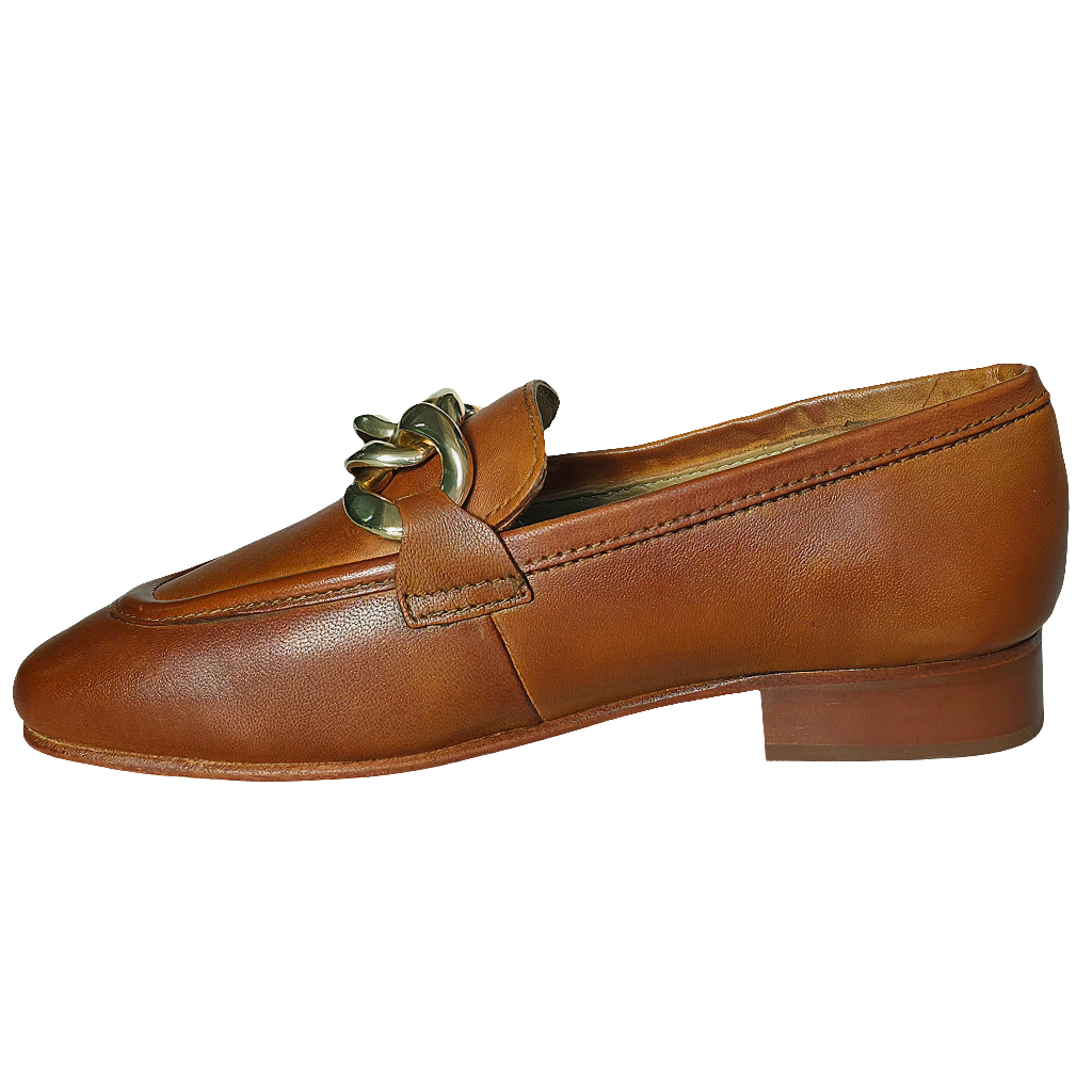 Pantofi dama din piele naturala maro, Rebecca M@Lucchi, Colectia Primavara/Vara 2025, cu talpa flexibila.