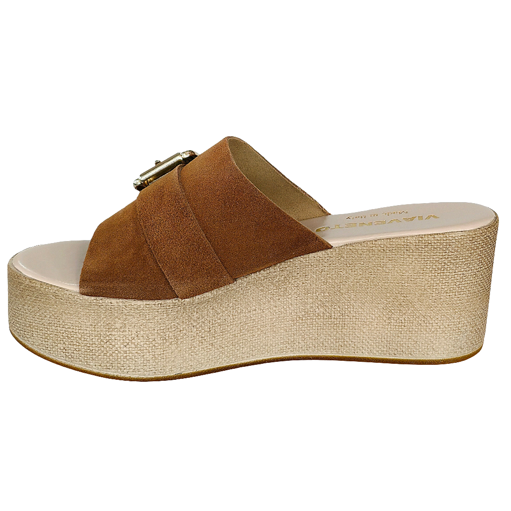 Papuci dama maro din piele naturala intoarsa, platforma inalta, Made in Italy, colectia Vara 2025 🌞👡