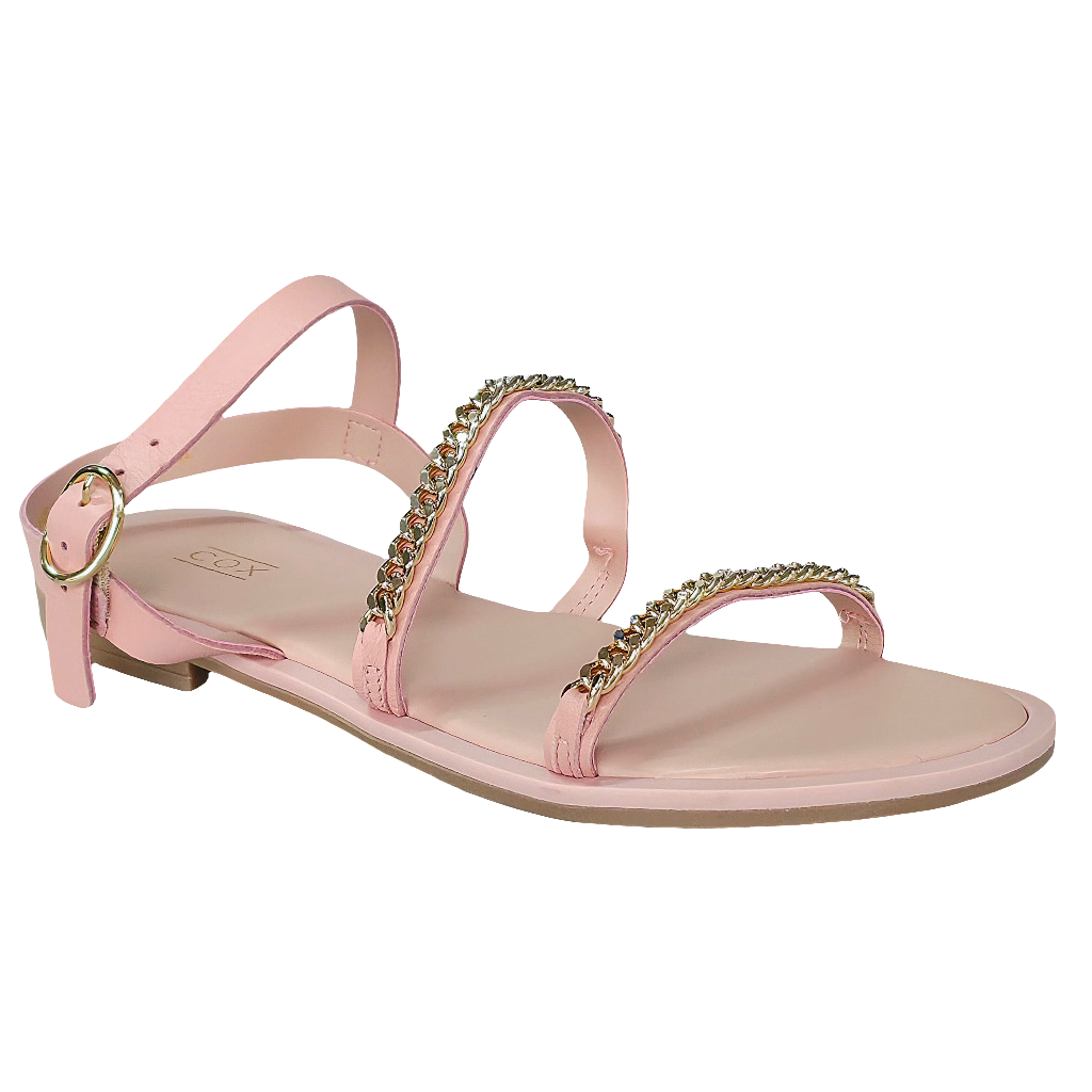 Papuci dama din piele naturala cu talpa joasa, roz prafuit, detalii aurii, colectia Vara 2025, made in Italy.