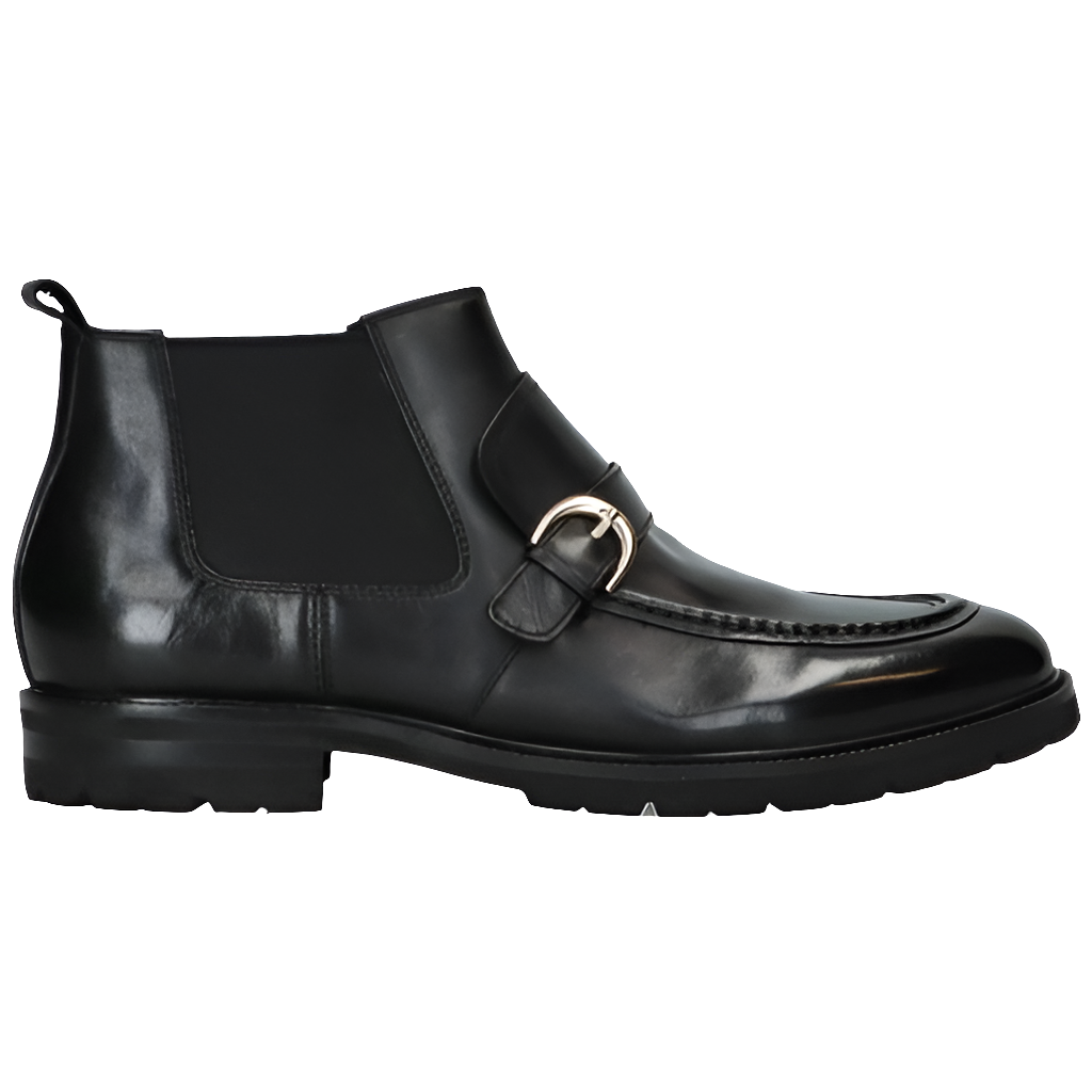 Ghete barbati din piele naturala negru, model Sax, ideal pentru toamna iarna 2024, stil elegant si confortabil.