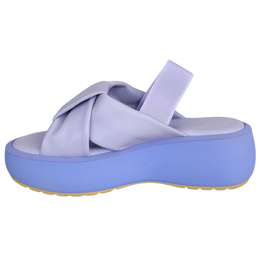 Sandale dama din piele naturala lila, cu talpa usoara de 5 cm, din colectia Vara 2025, Made in Italy.