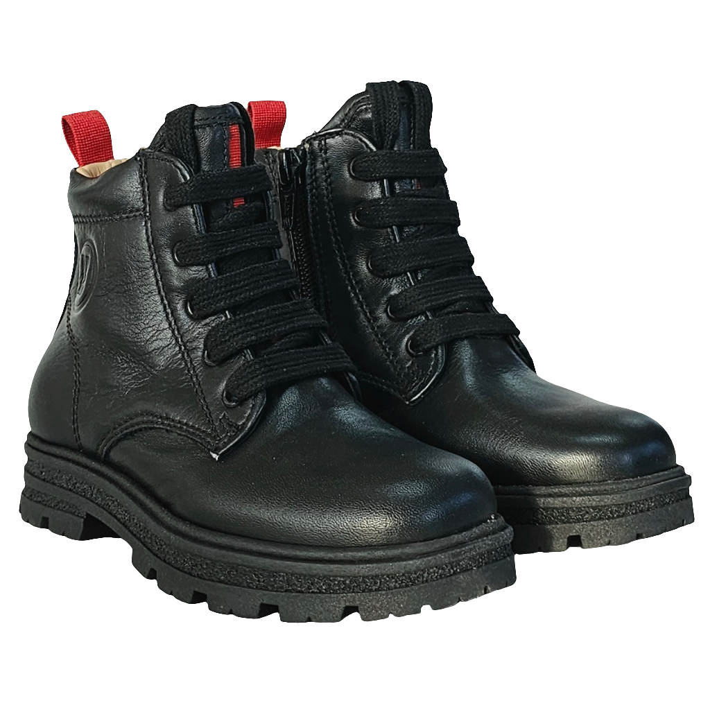 Ghete copii unisex din piele naturala, model negru Paolo din Bruno, 10 cm inaltime, colectia toamna 2024.