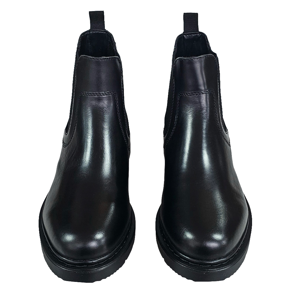 Ghete barbati din piele naturala neagra, stil modern, din colectia toamna 2024, fabricat in Italia.