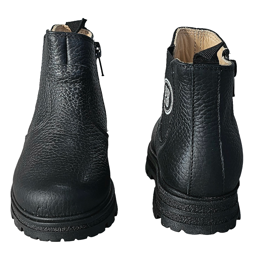 Ghete copii unisex din piele naturala negre, model Paolo, inaltime gheata 8.5 cm, colectia toamna 2024, made in Italy.