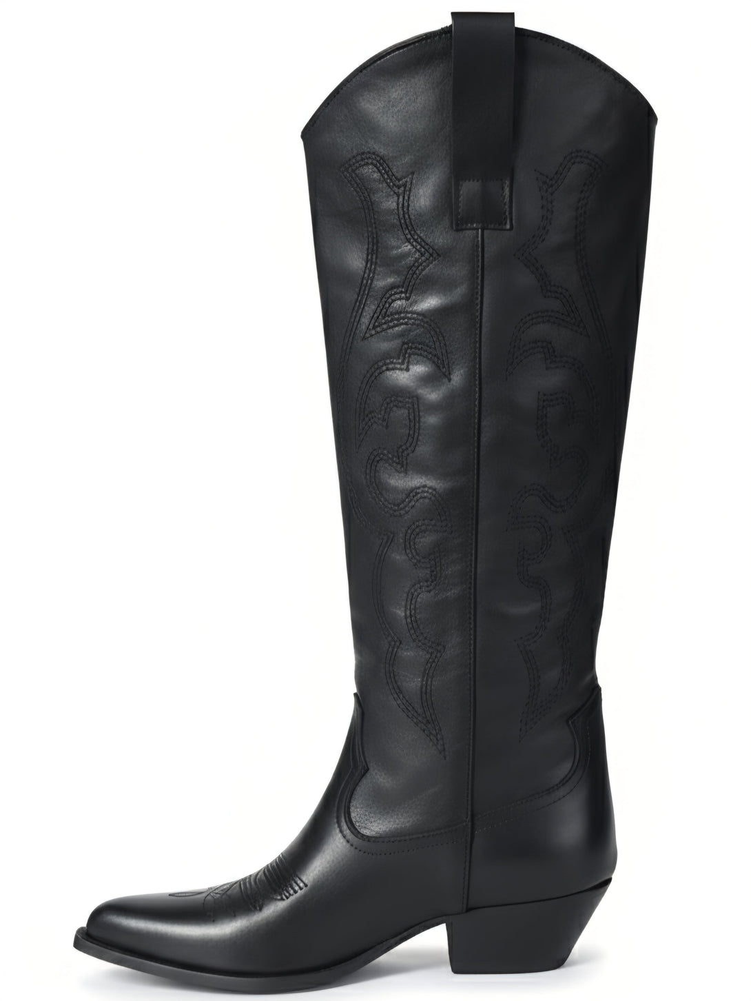 Ciocate dama din piele naturala, Negru-Riccianera, Art RCN012 Pelle Nero, R1 - cizme lungi din piele neagră.