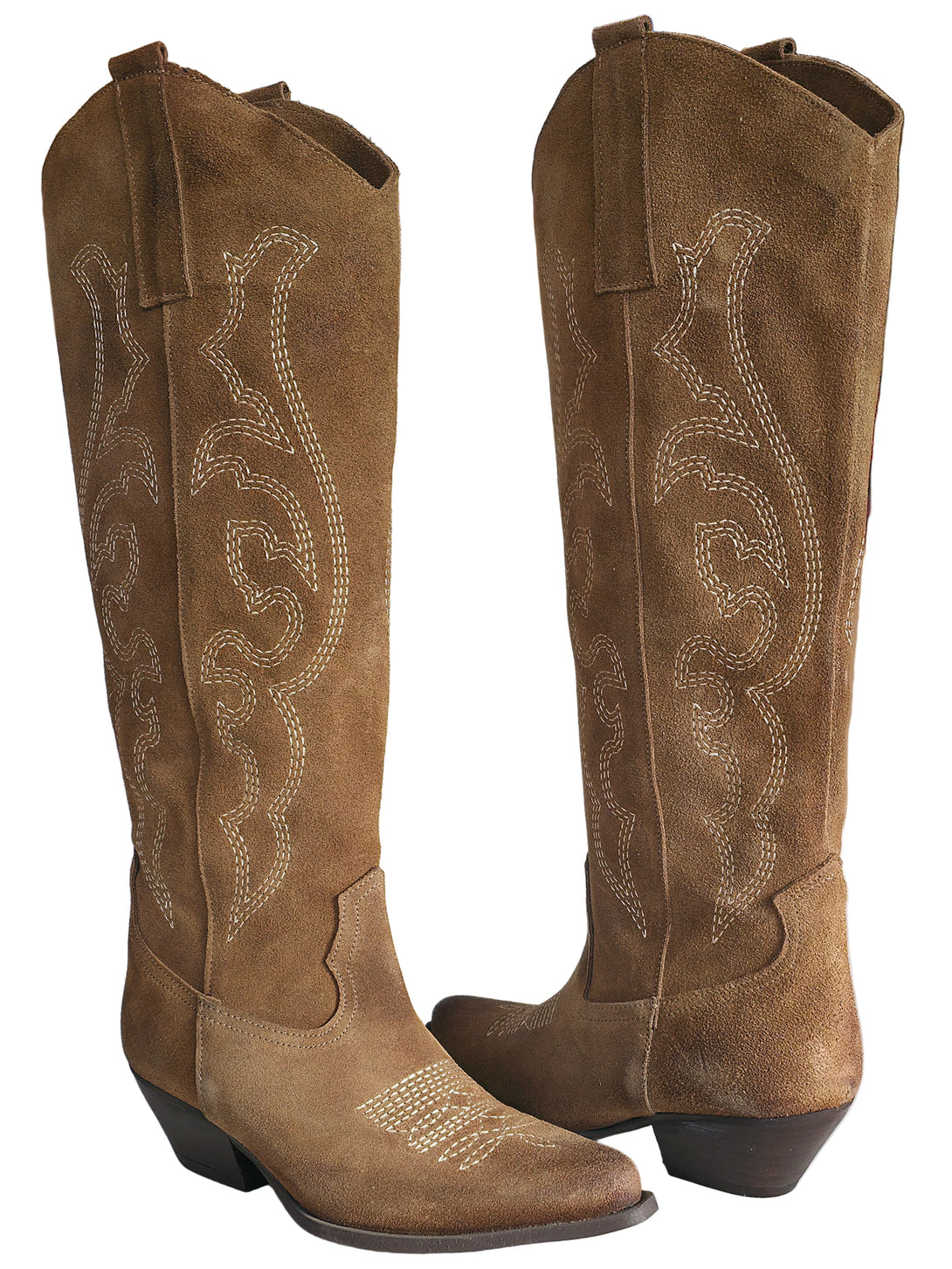 Ciocate dama din piele naturala intoarsa, Cappuccino-Riccianera, Art RCN012 Crosta Taupe, R1, cu detalii elegante.