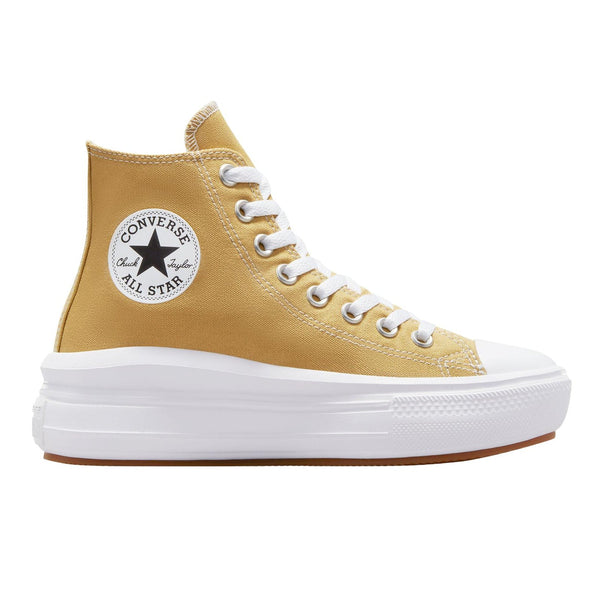 Converse Chuck Taylor All Star galben - pantofi sport înălțimi, partea superioară din pânză galbenă, talpă cauciucată.