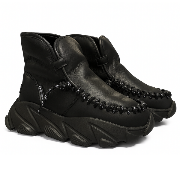 Ghete dama din piele naturala, îmblanite, Negru-Movie's, H6-10B, R9