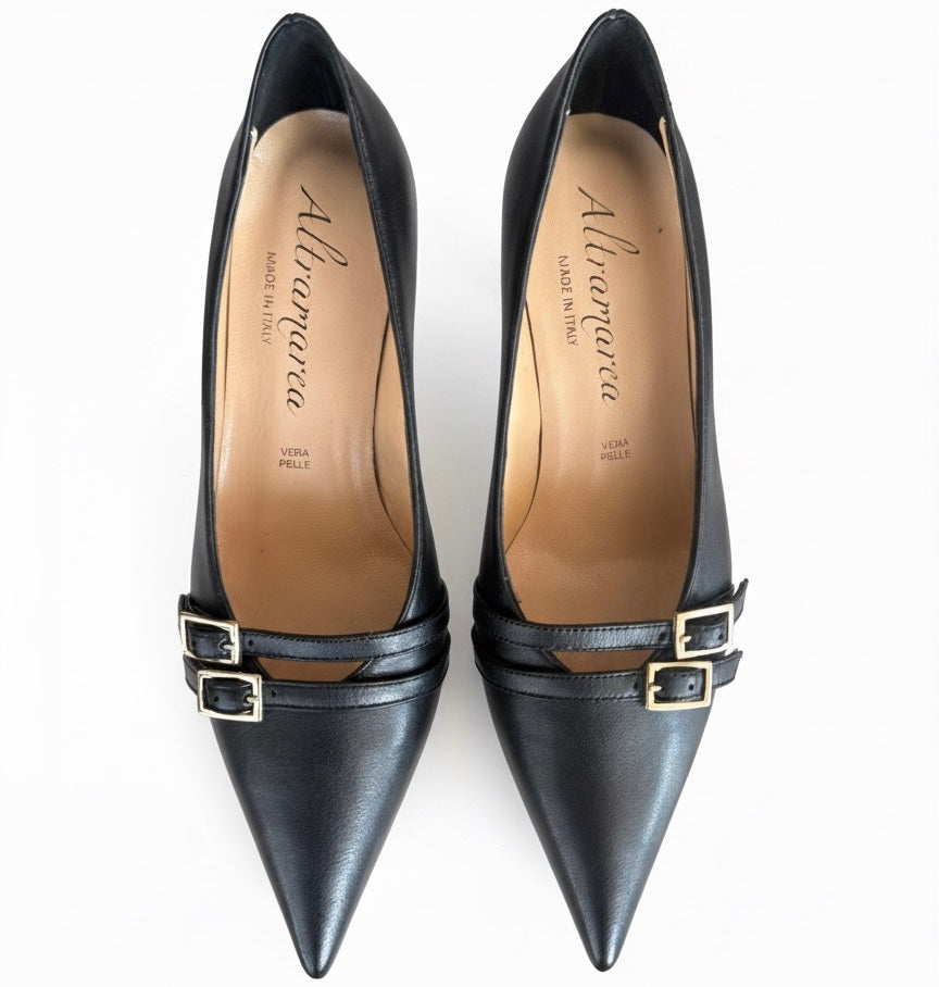 Pantofi dama din piele naturala, negru, Altramarea, 25618 Nappa Nero, toc 5.5 cm, Colectia Toamna 2024, Made in Italy.