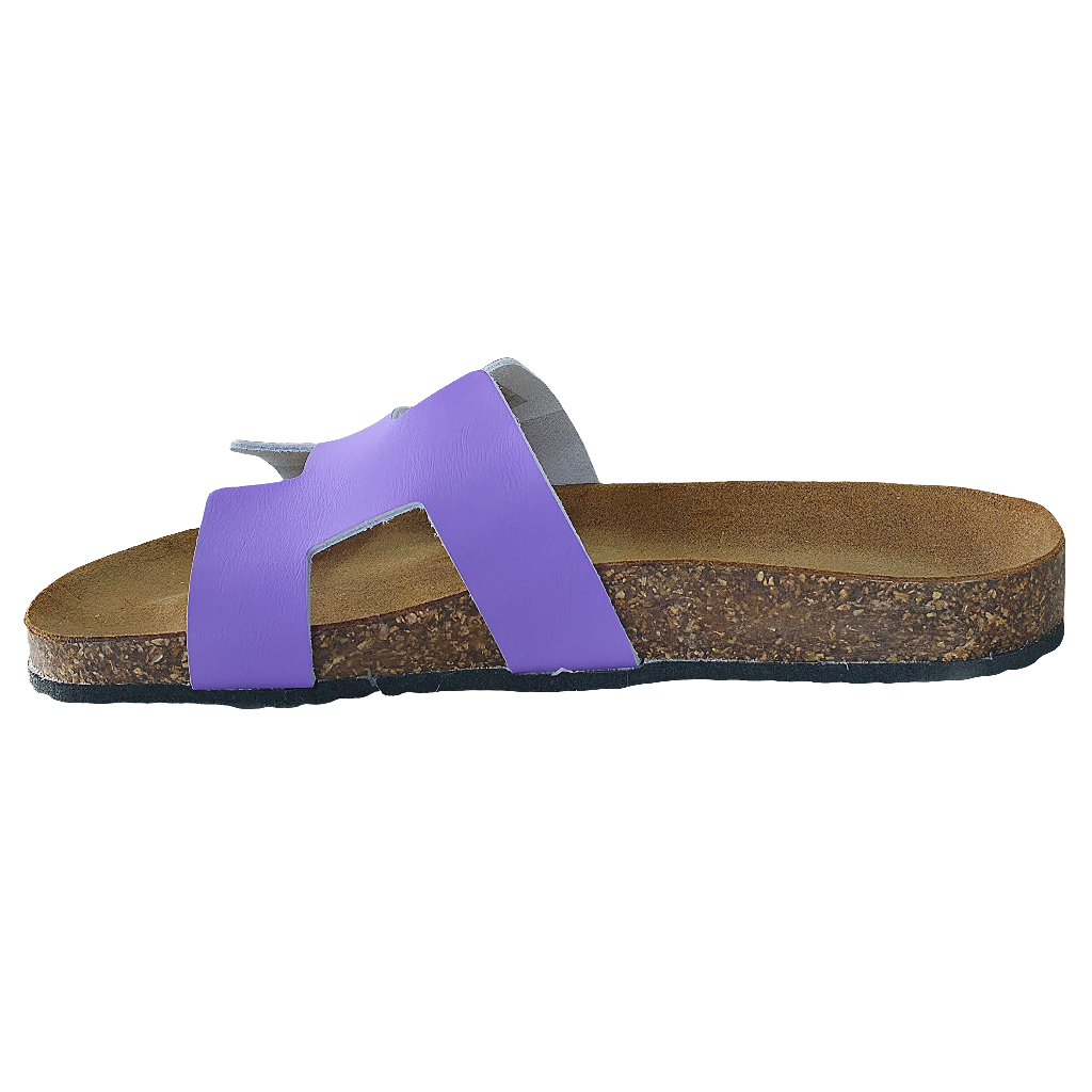 Lila natural leather slide sandals for women, made in Italy, BK.Ginevra collection, comfortable summer footwear.