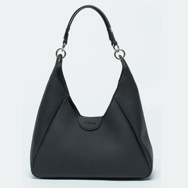 O bag Geanta pentru dama, negru, din material termoplastic durabil, elegant si usor de intretinut.