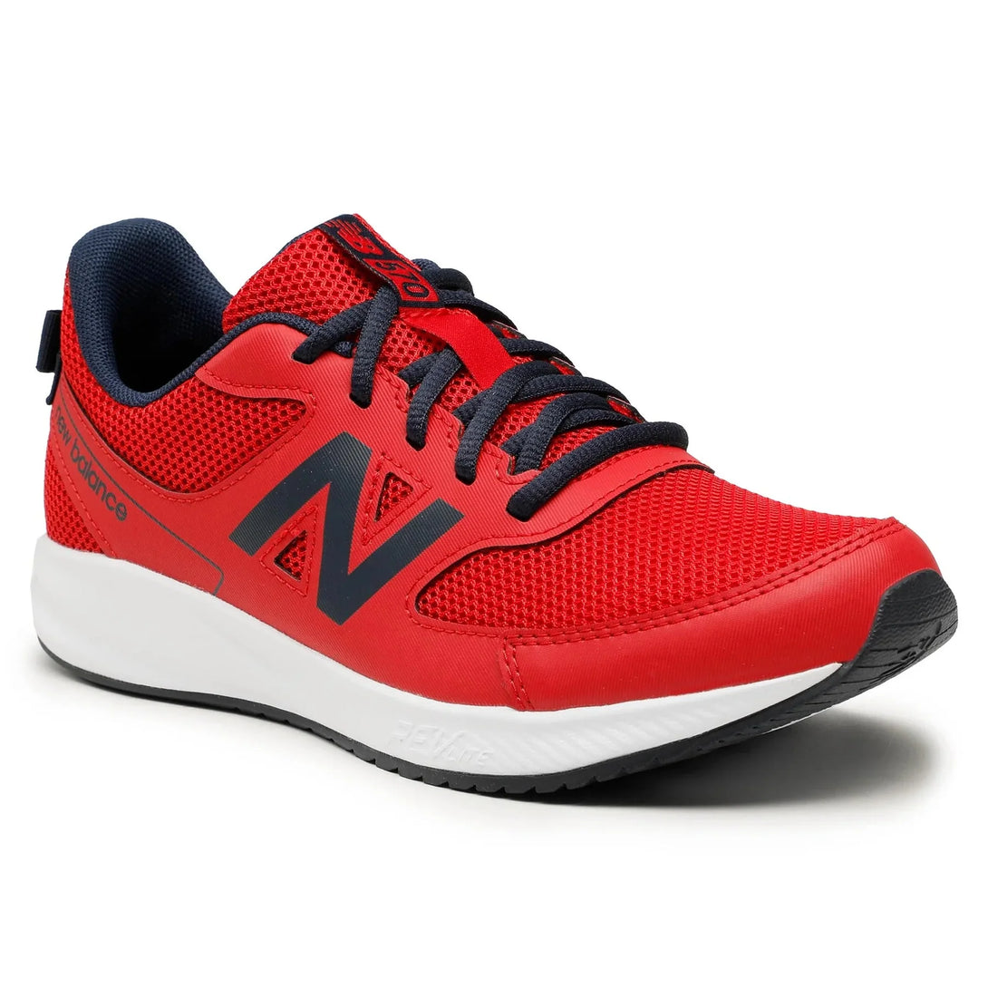 New Balance Sneakers YK570LC3 rosu - adidasi de alergare usori cu detalii din plasă pentru confort.
