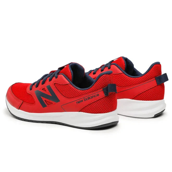 New Balance Sneakers YK570LC3 rosu, adidasi de alergare usori, cu detalii din plasă, model roșu.