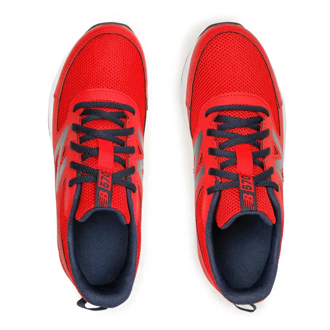 New Balance Sneakers YK570LC3 rosu - adidasi de alergare rosii cu detalii din plasă și talpă C-CAP